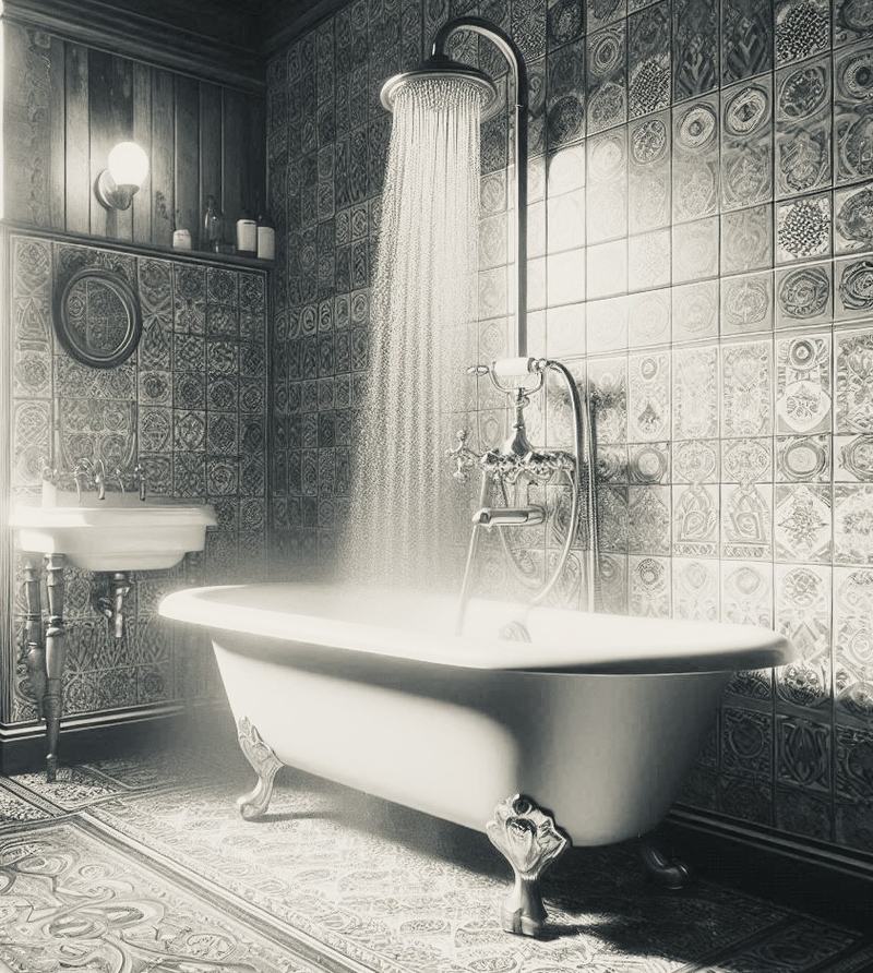 Salle de bain rénovée avec baignoire et douche